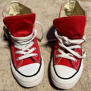 Red Converse high tops